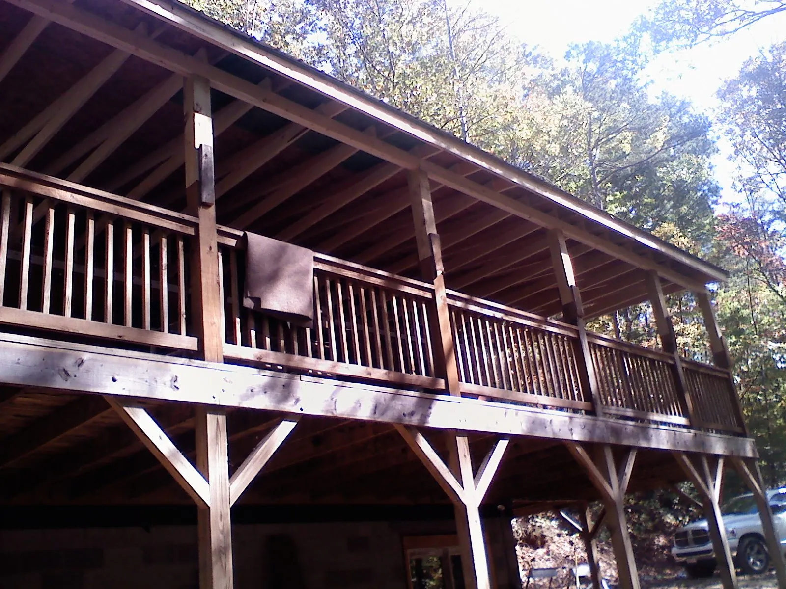 Timber framing under a new elevated porch and deck — Roof Leak Repair in Epworth by Roofing Brothers